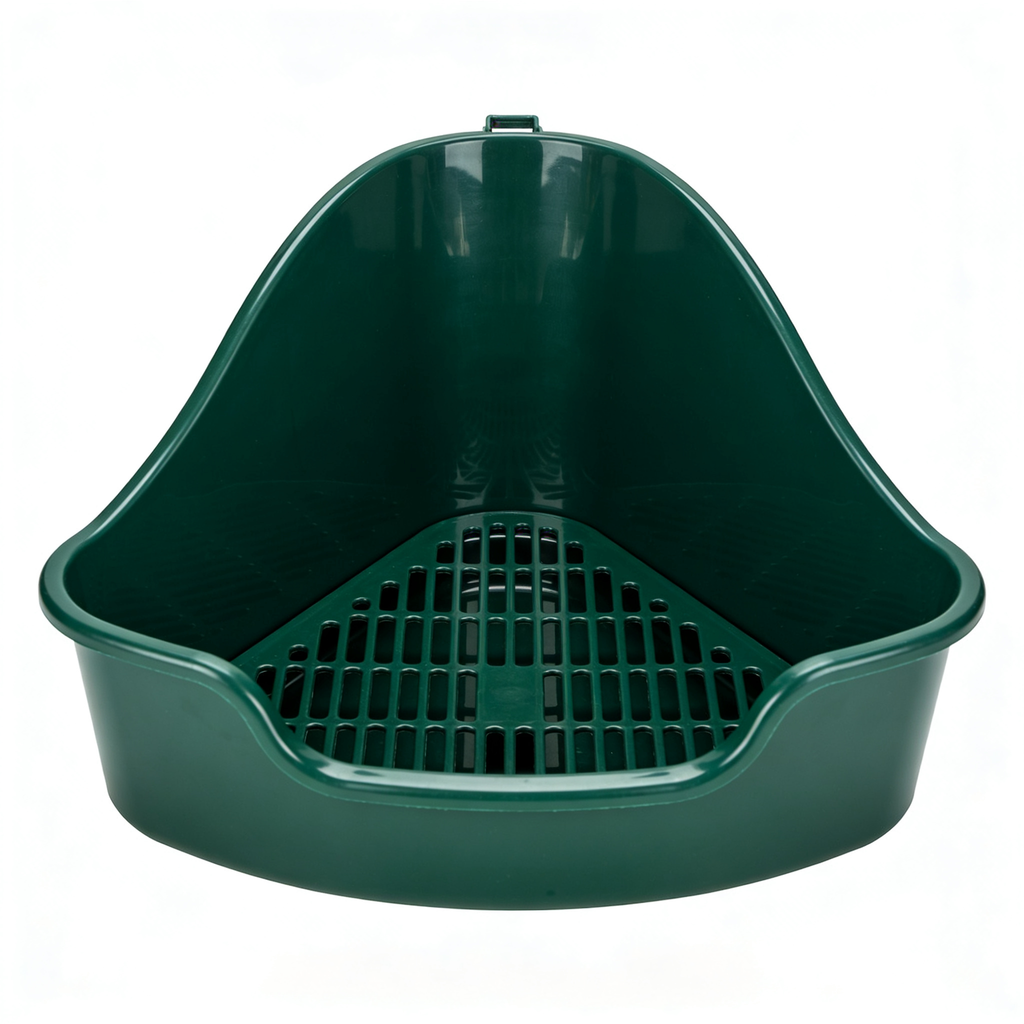 Mariehaven Toilettes d'angle en plastique pour cage de petits animaux et rongeurs, 16 x 11 x 8 cm, Vert foncé, faciles à nettoyer, peu encombrantesSearching on Google...